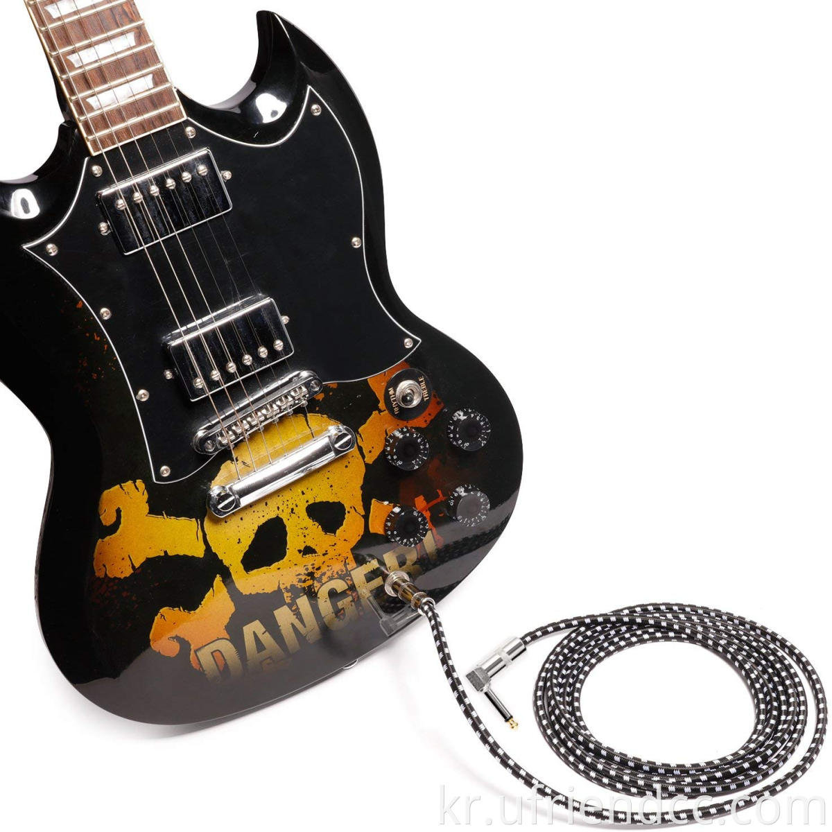 고품질 브레이드 1m 2m 3m 5m 6.35mm 1/4 TRS 오디오 잭 음악 악기 기타베이스 액세서리 케이블